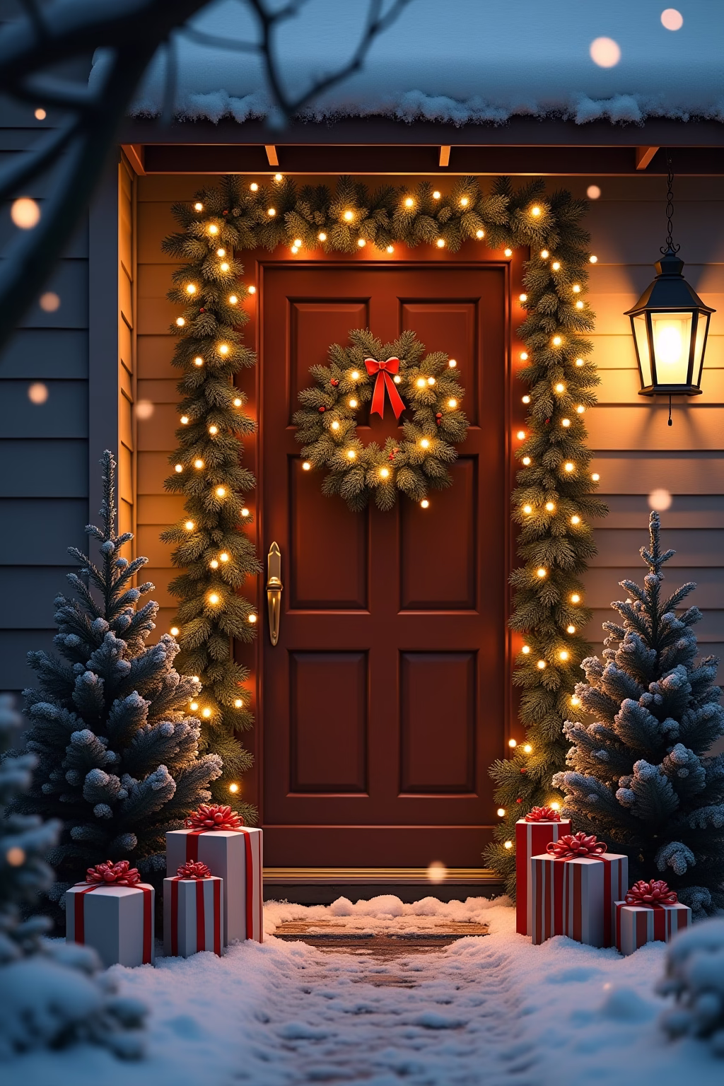 adventsdeko draussen eingang outline 3