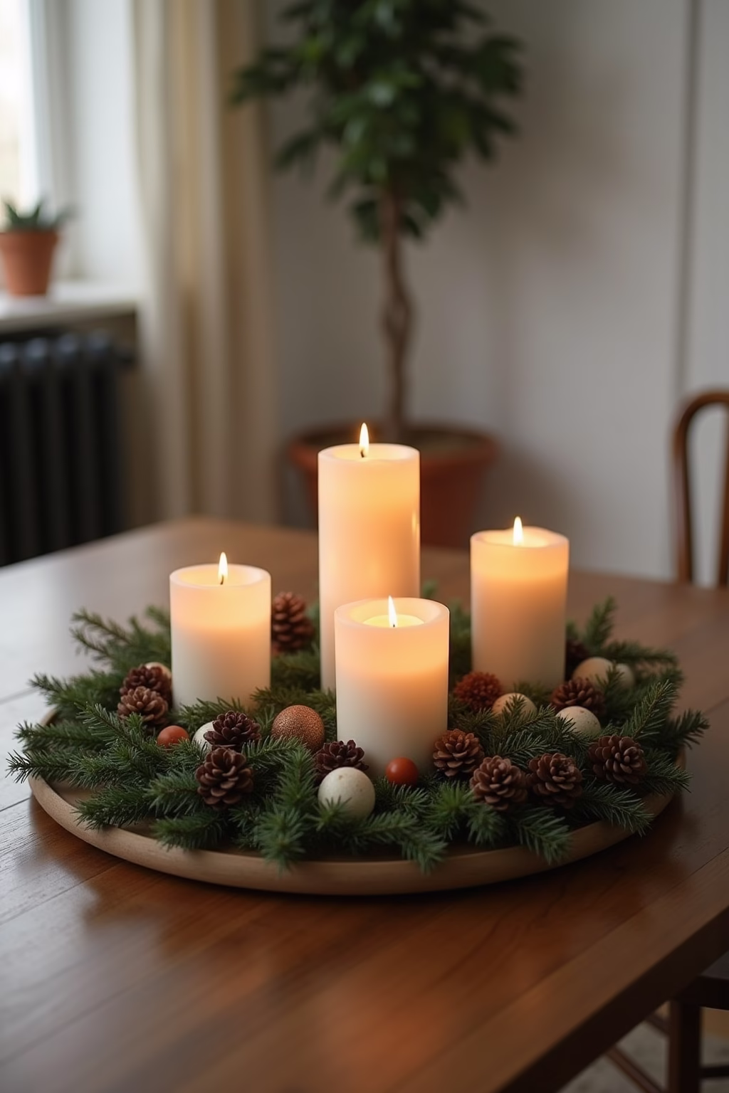 adventskranz modern tablett outline 3