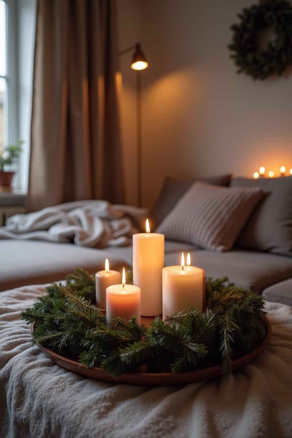 adventskranz modern tablett outline 6