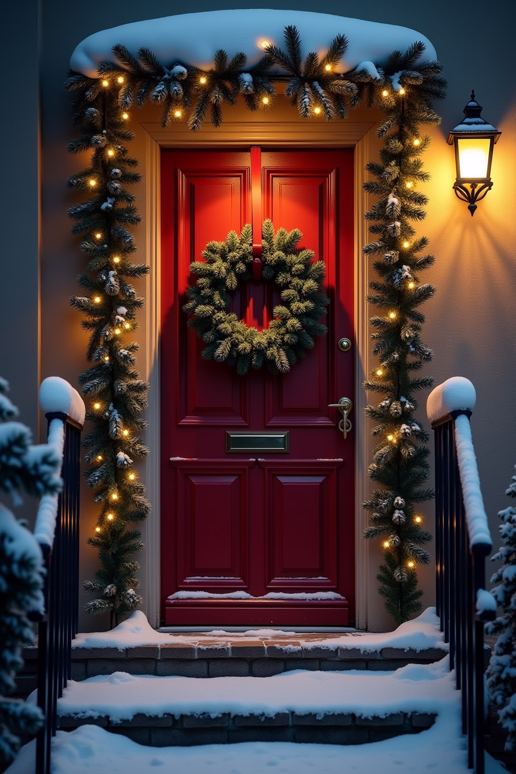 haustuer weihnachtsdekoration outline 1