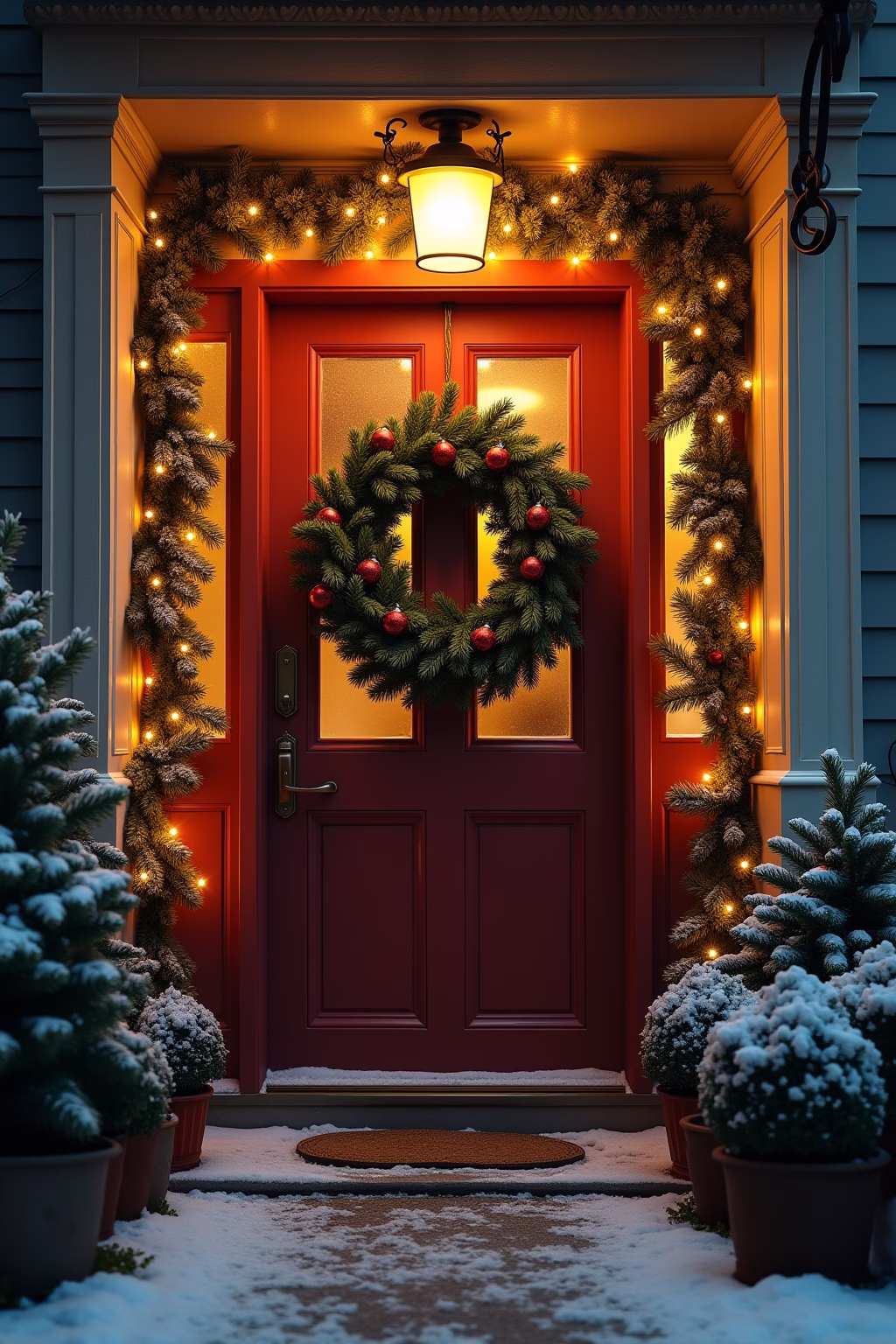 haustuer weihnachtsdekoration outline 2