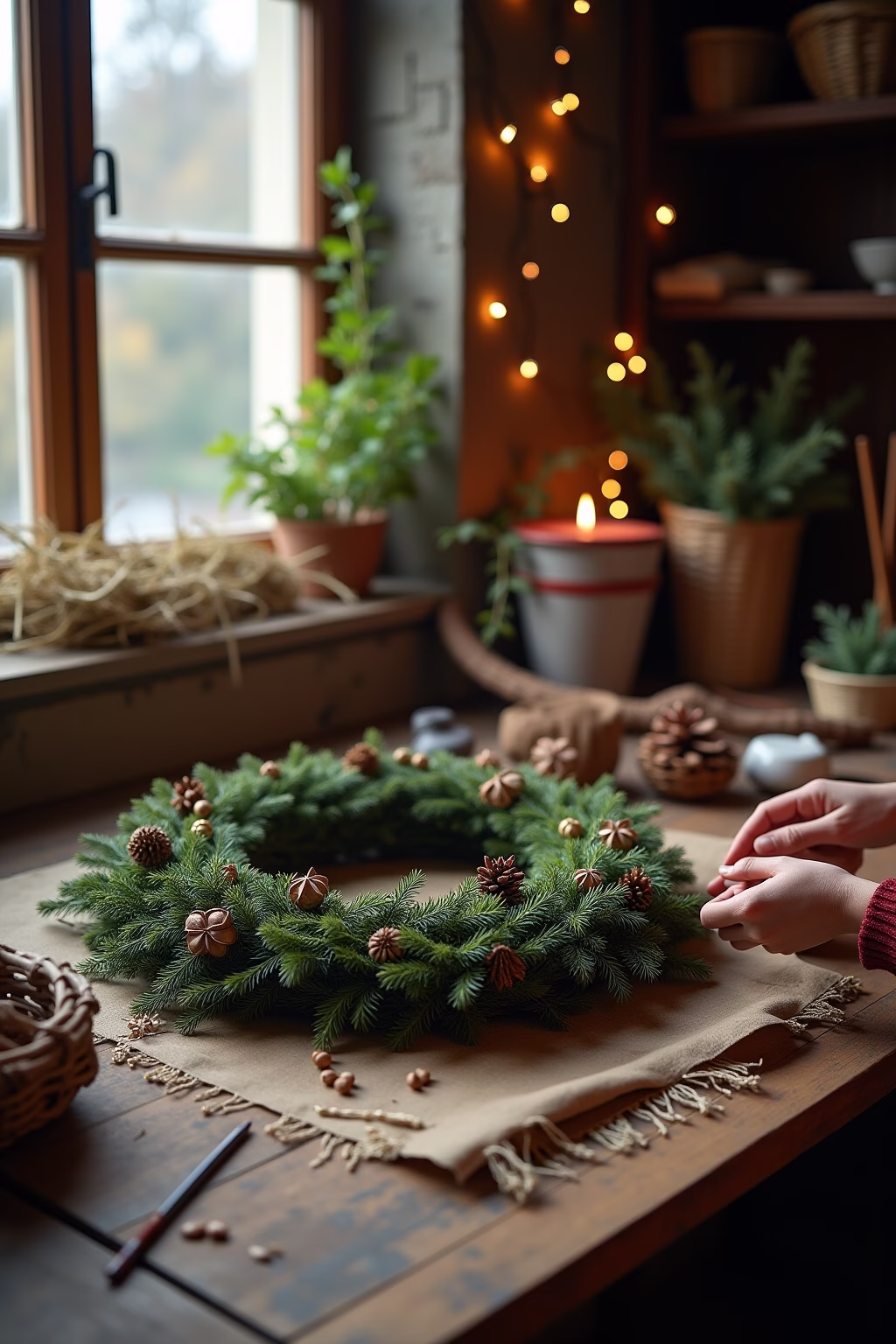 haustuer weihnachtsdekoration outline 4