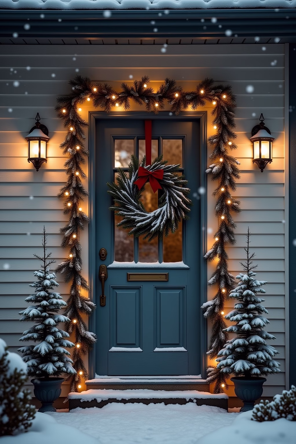 haustuer weihnachtsdekoration outline 6