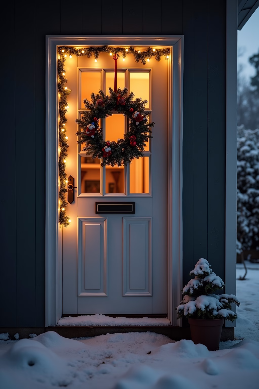 haustuer weihnachtsdekoration outline 8