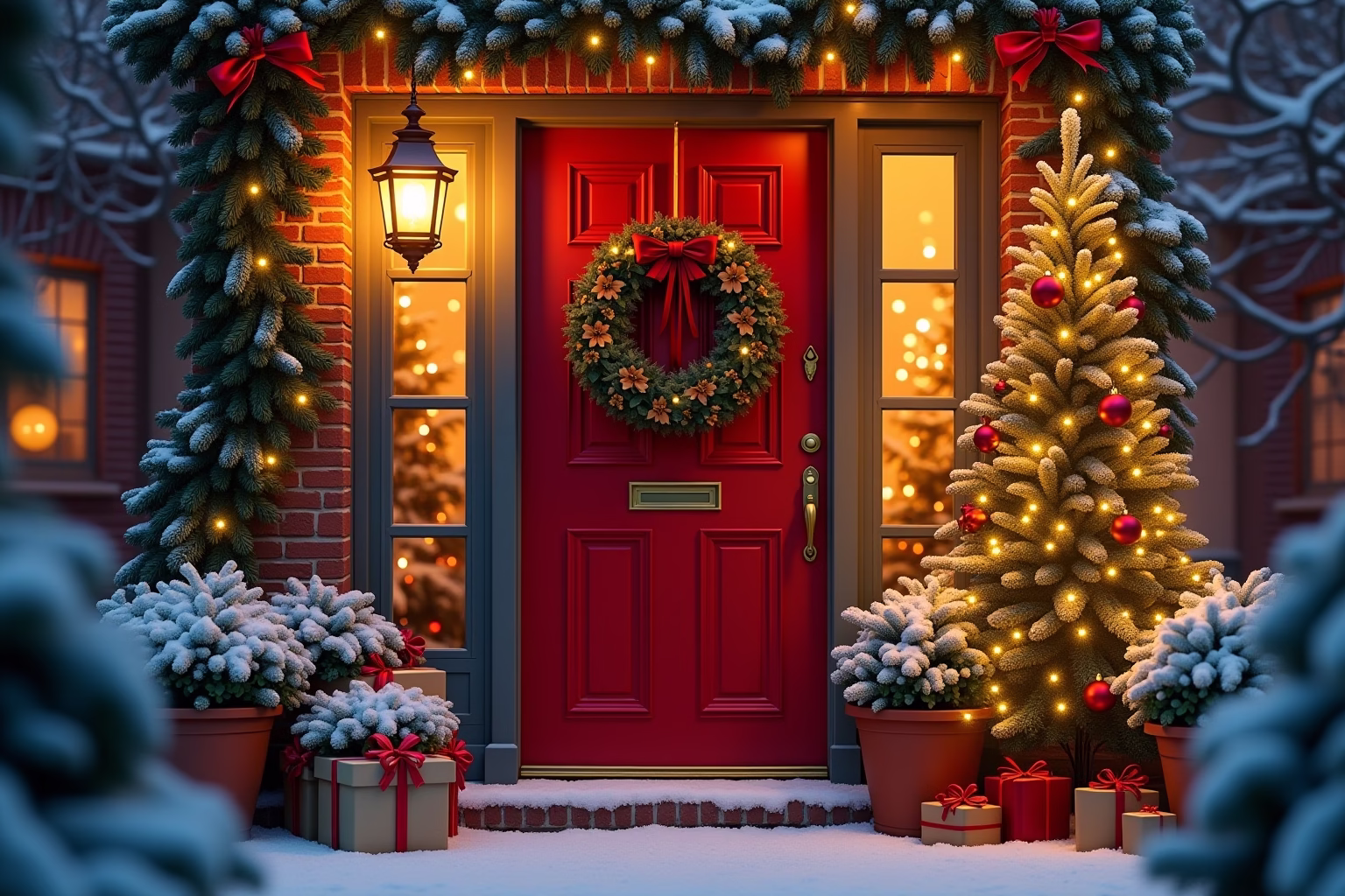 haustür weihnachtsdekoration-Titel