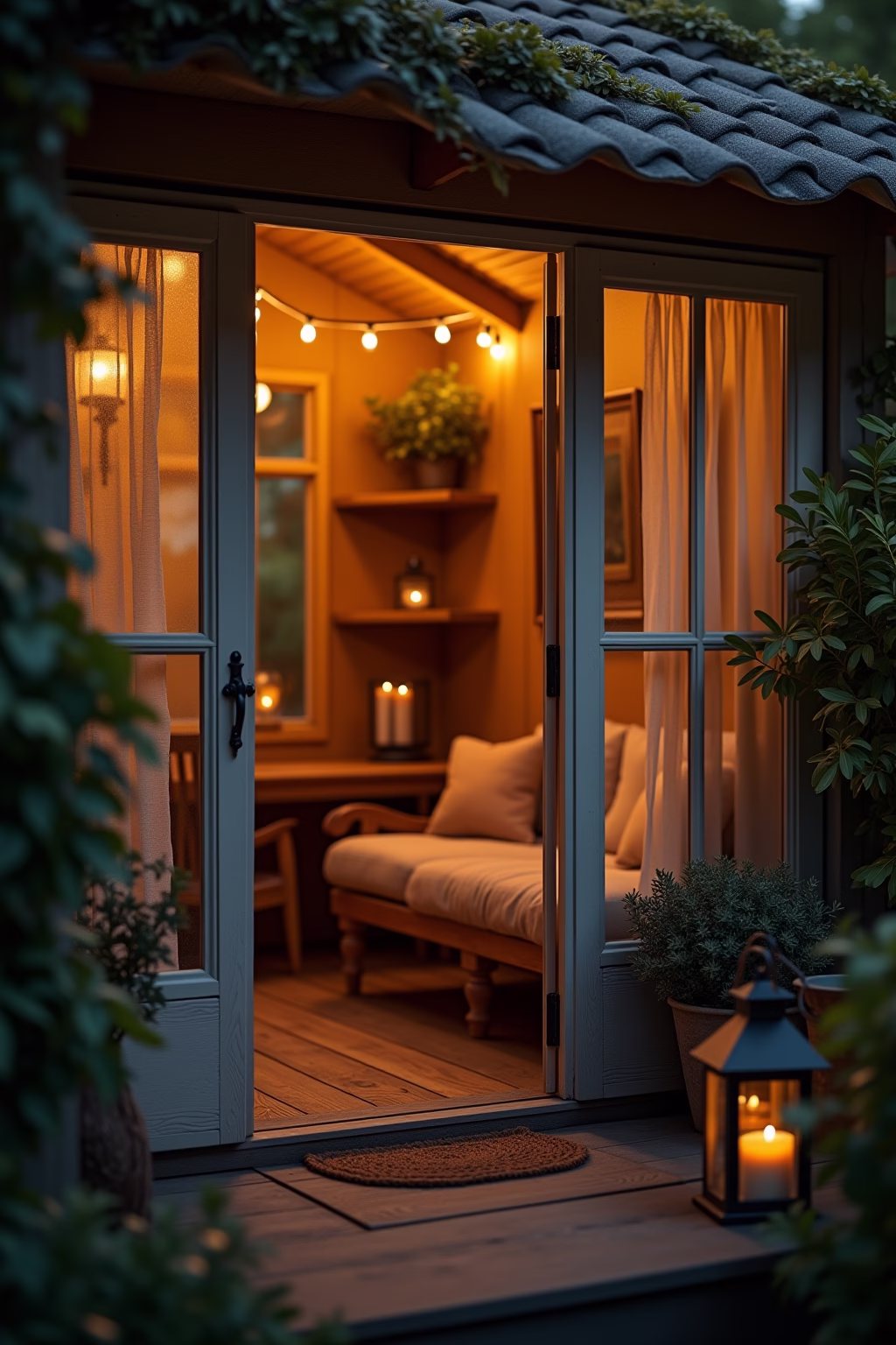 kleine gartenlaube einrichten outline 5