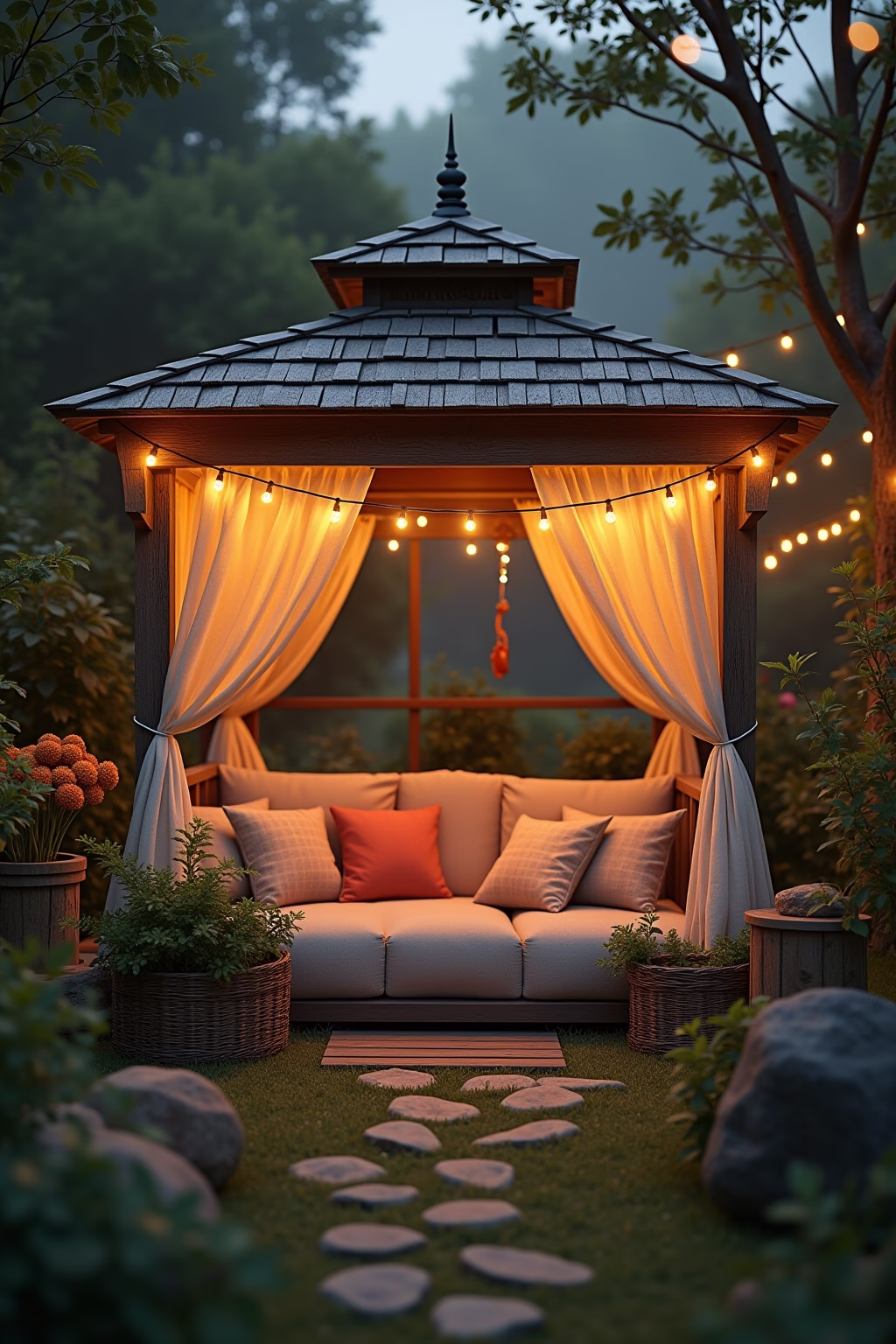 kleine gartenlaube einrichten outline 8