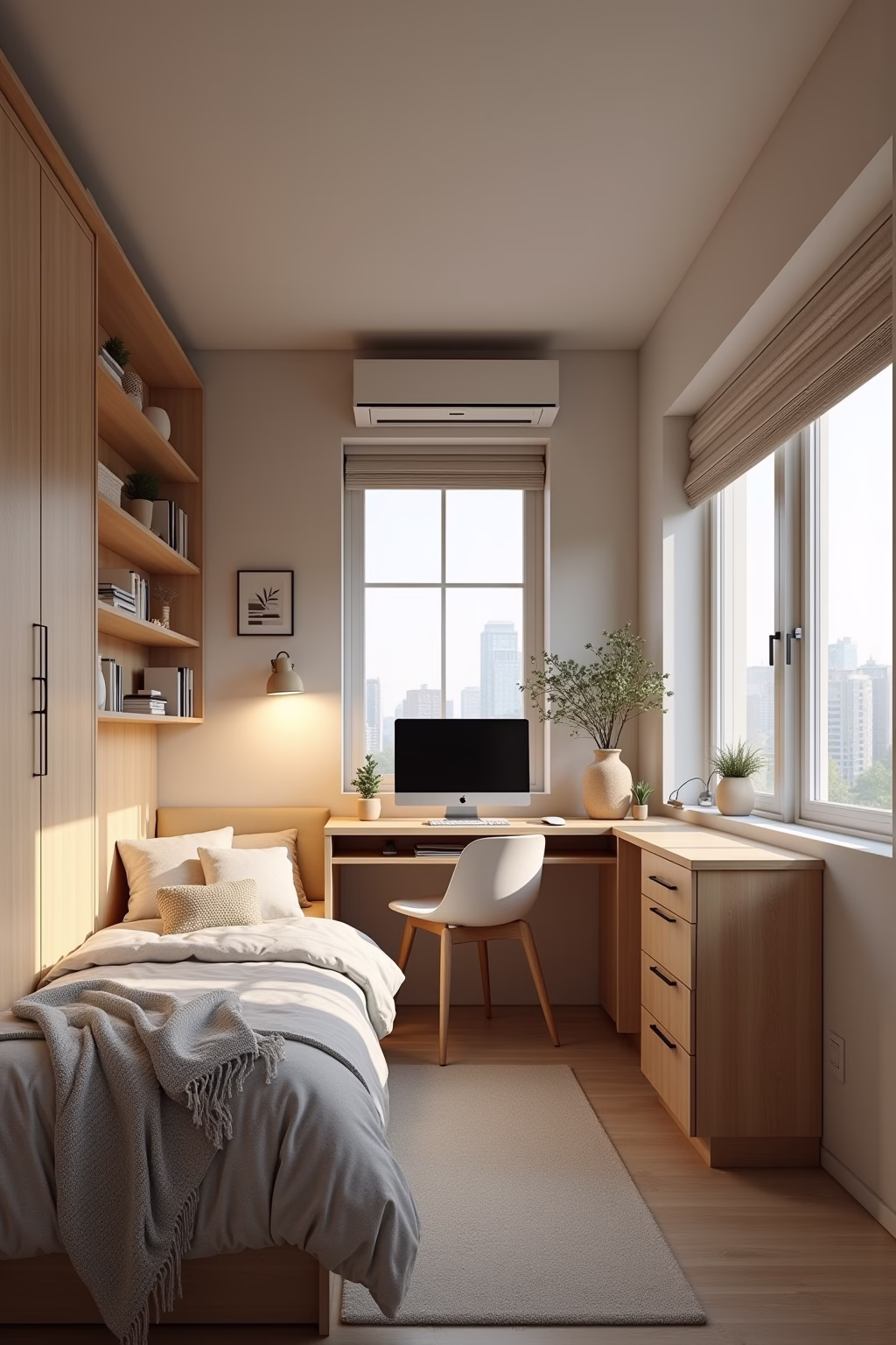 kleines schlafzimmer mit buero einrichten outline 1 1