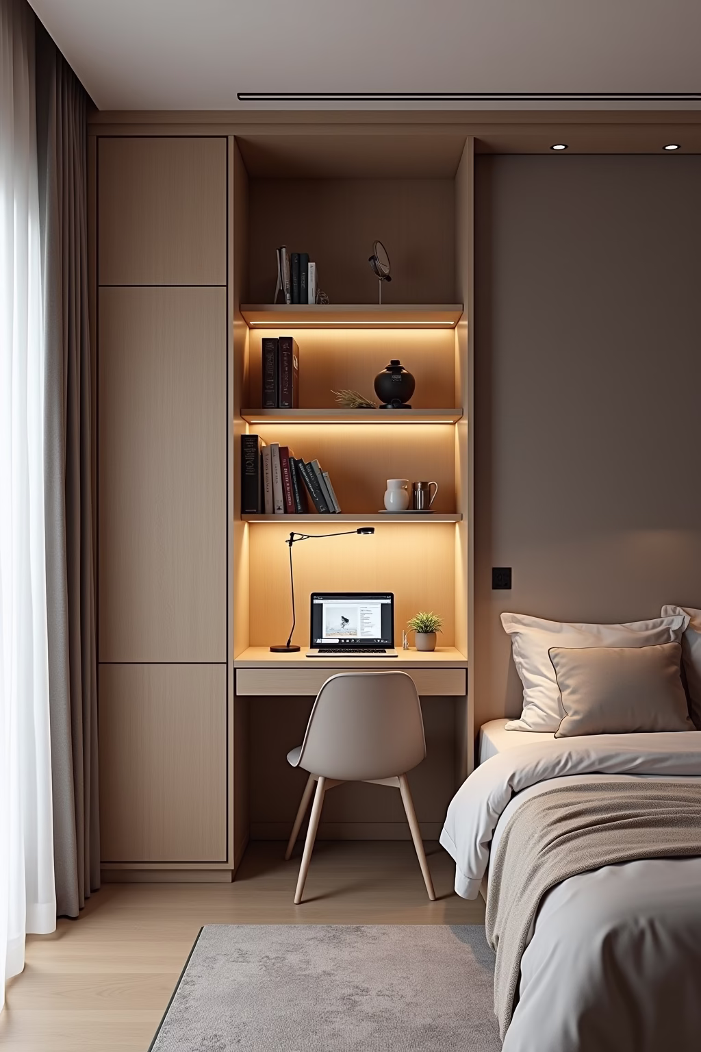 kleines schlafzimmer mit buero einrichten outline 4