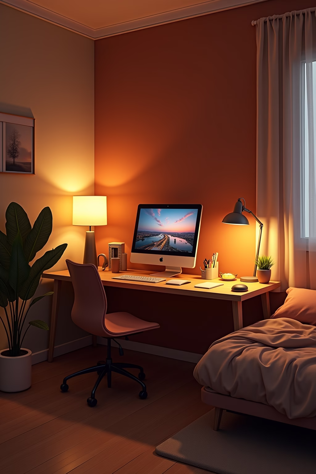 kleines schlafzimmer mit buero einrichten outline 5