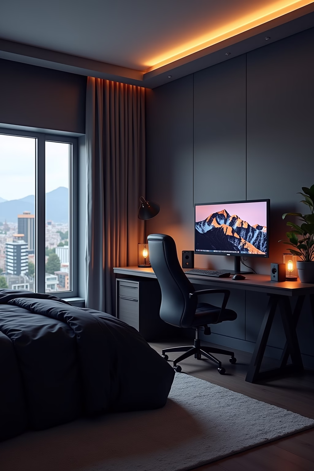 kleines schlafzimmer mit buero einrichten outline 8