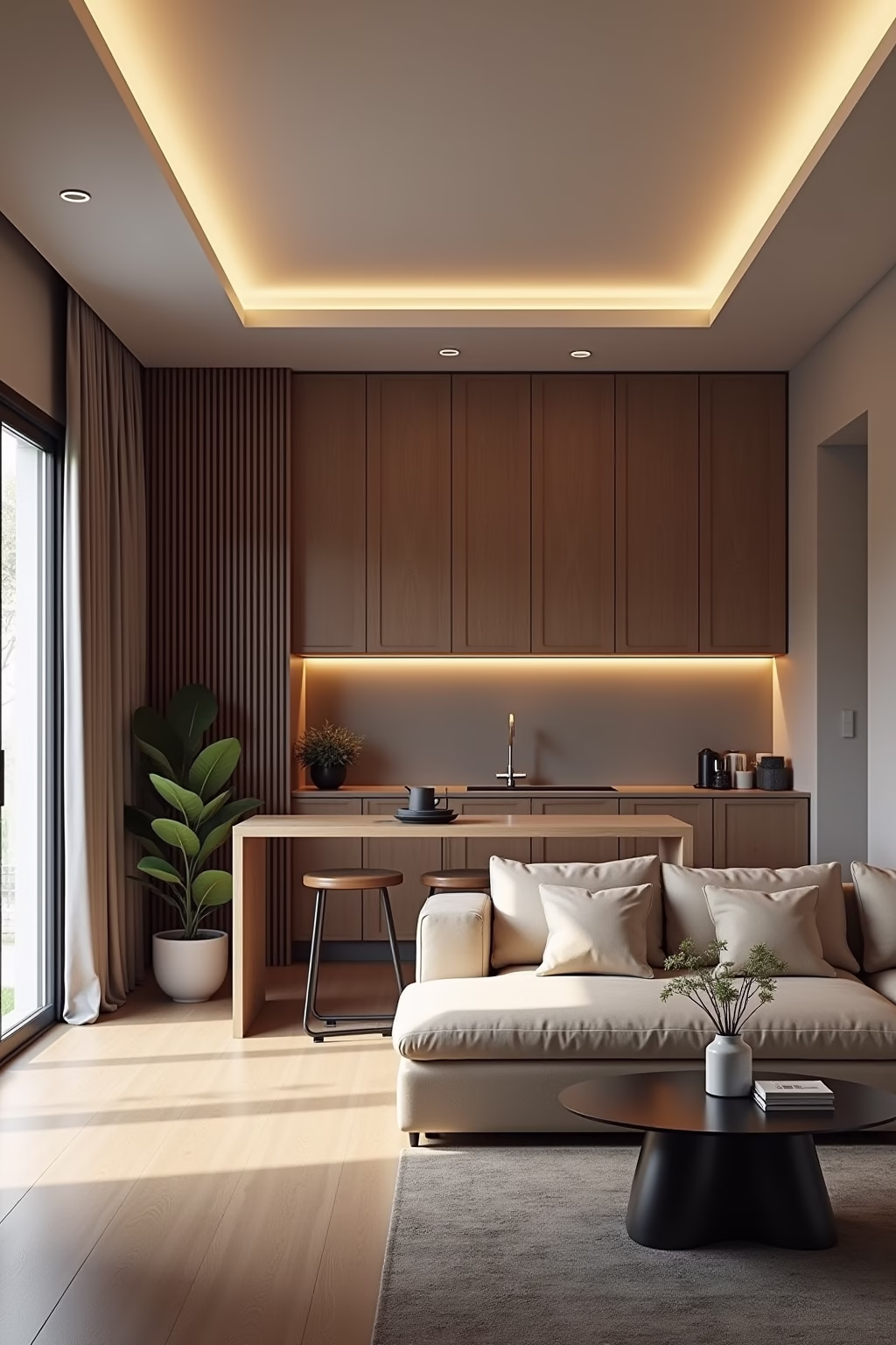 kleines wohnzimmer mit offener kueche einrichten outline 2