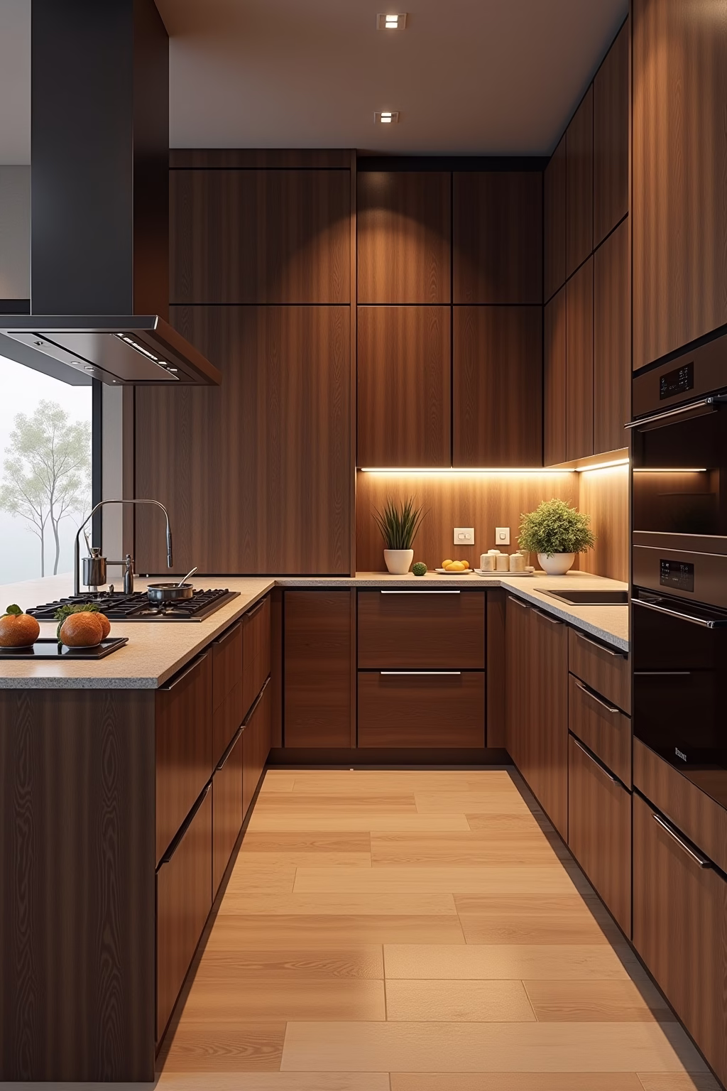 kueche holz modern outline 3