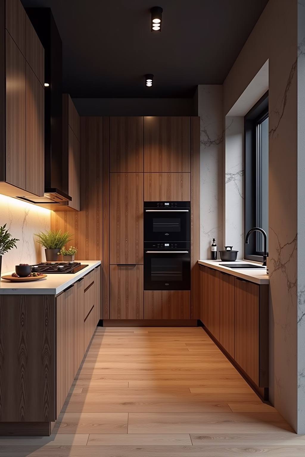 kueche holz modern outline 7