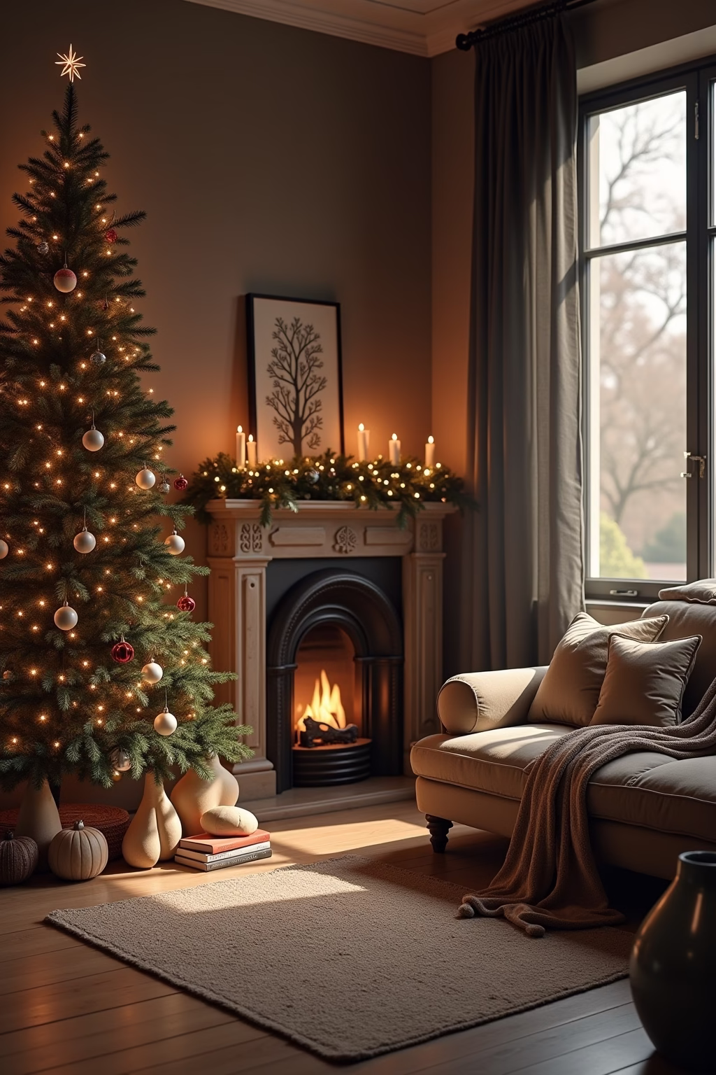 moderne weihnachtsdekoration outline 8