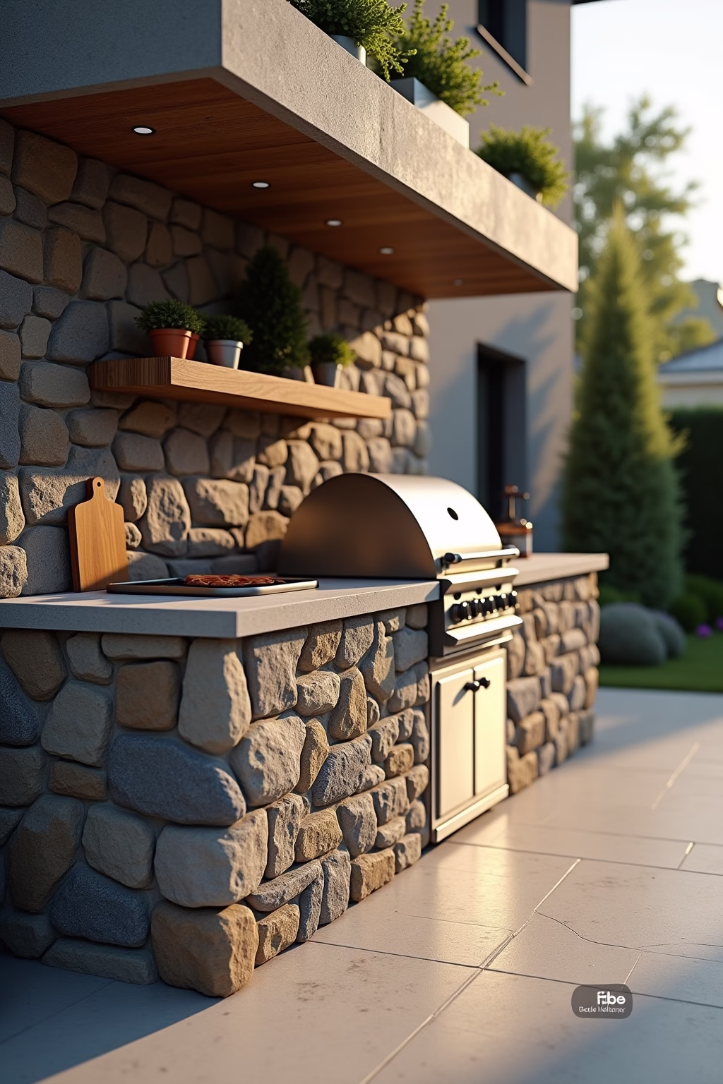 outdoor grill kueche outline 3