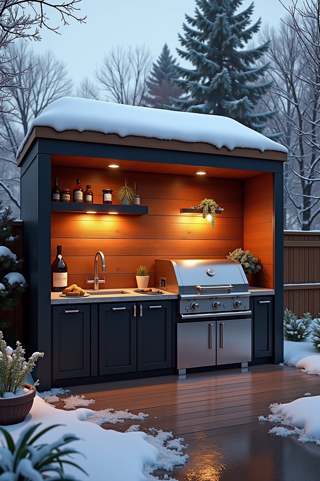 outdoor grill kueche outline 4