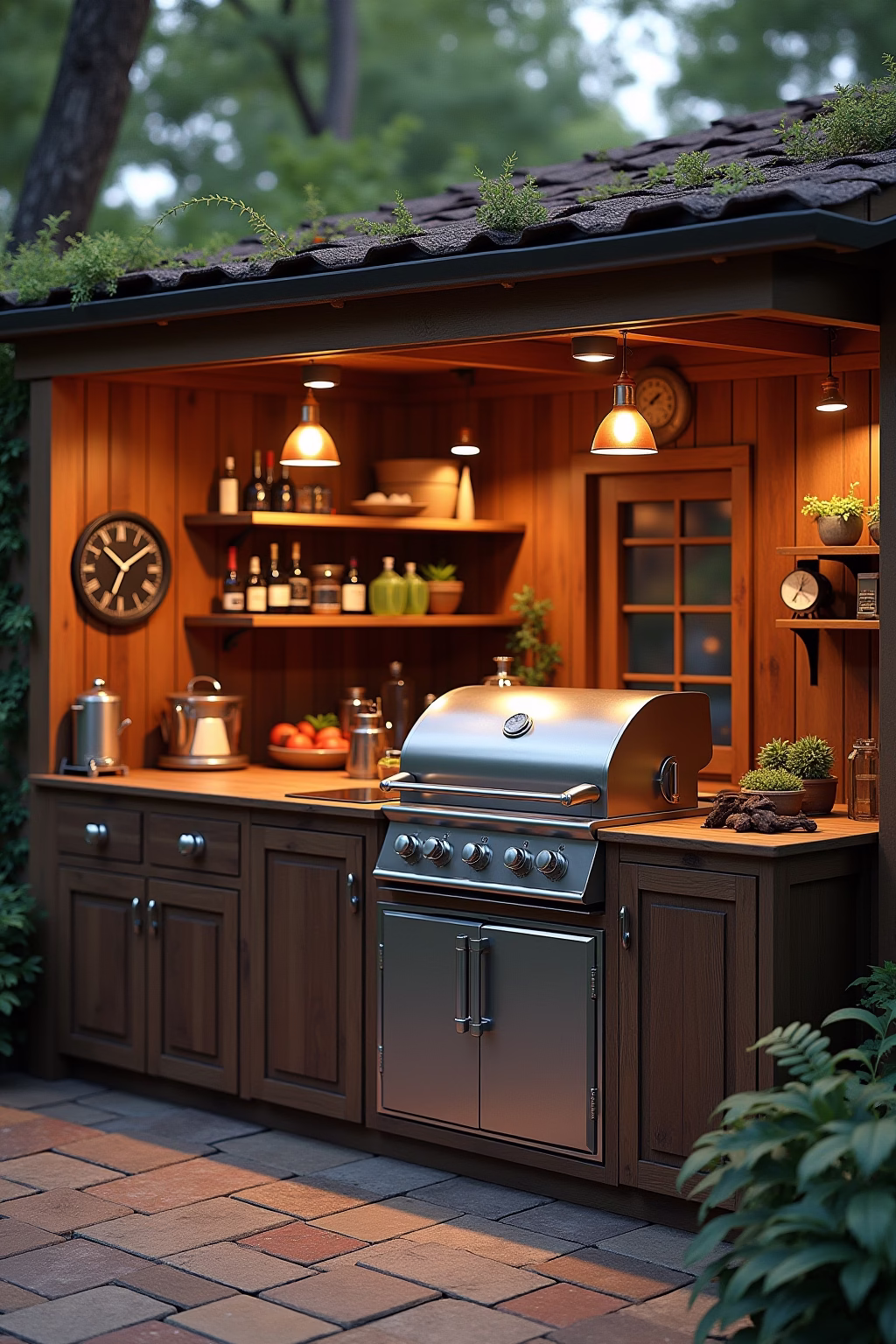 outdoor grill kueche outline 7