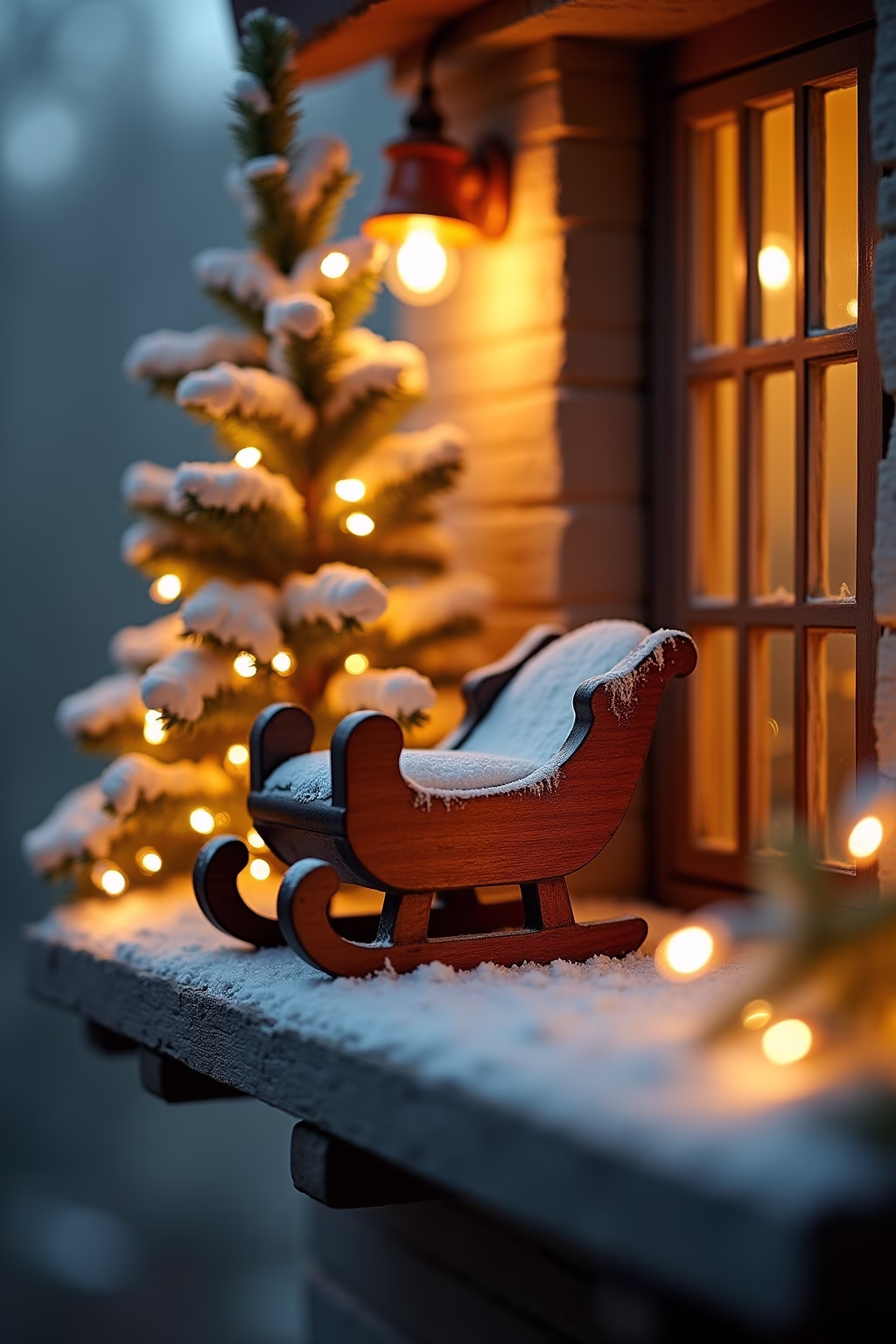 schlitten deko weihnachten draussen outline 7