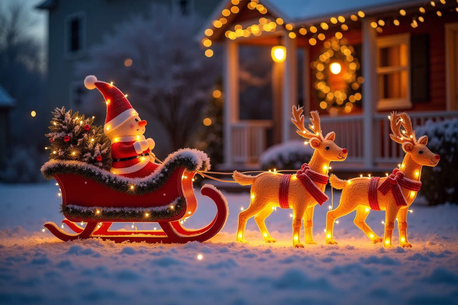 schlitten deko weihnachten draussen-Titel