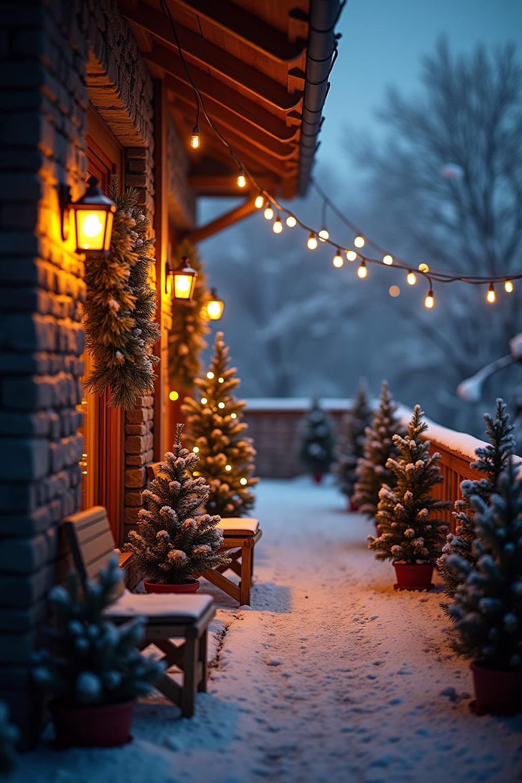 terrasse weihnachtlich dekorieren outline 1