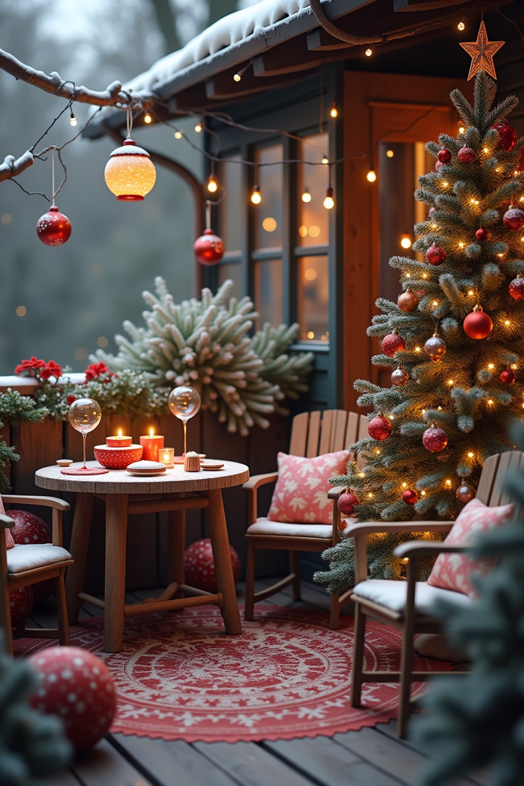 terrasse weihnachtlich dekorieren outline 7