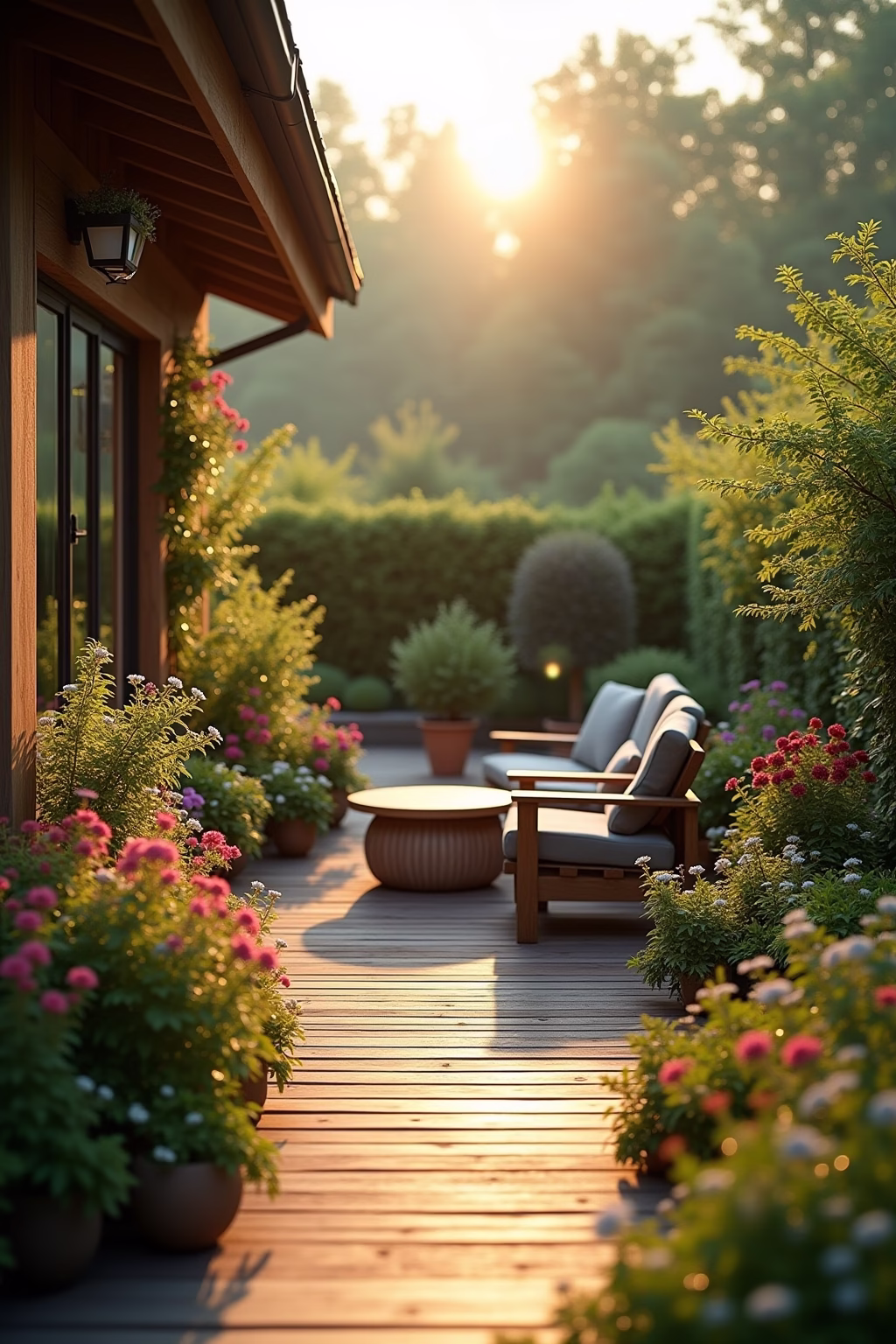 terrassenumrandung pflanzen outline 1