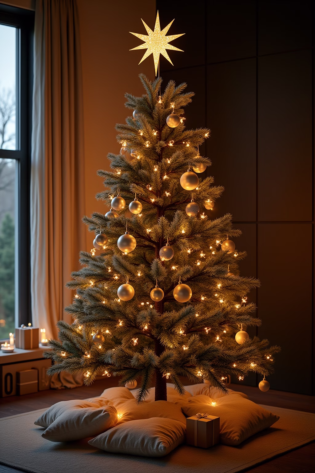 weihnachtsbaum dekoration modern outline 1