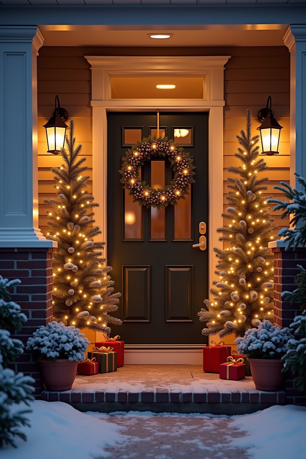 weihnachtsdeko draussen eingang outline 1