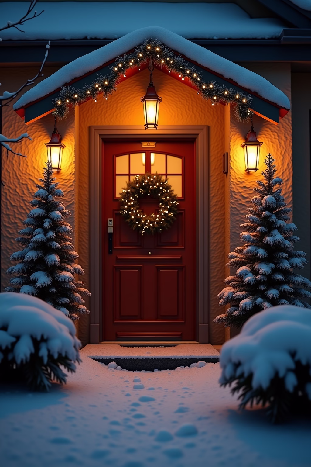 weihnachtsdeko draussen eingang outline 2