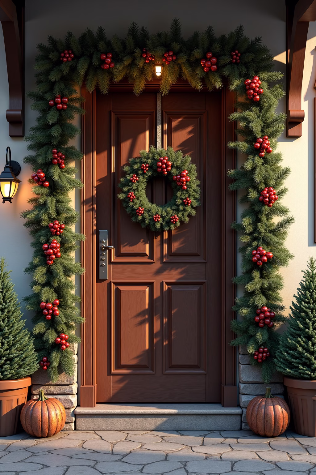 weihnachtsdeko draussen eingang outline 3