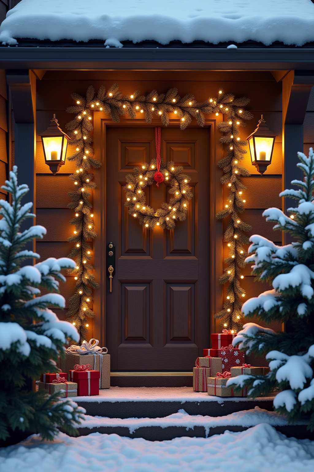 weihnachtsdeko draussen eingang outline 4