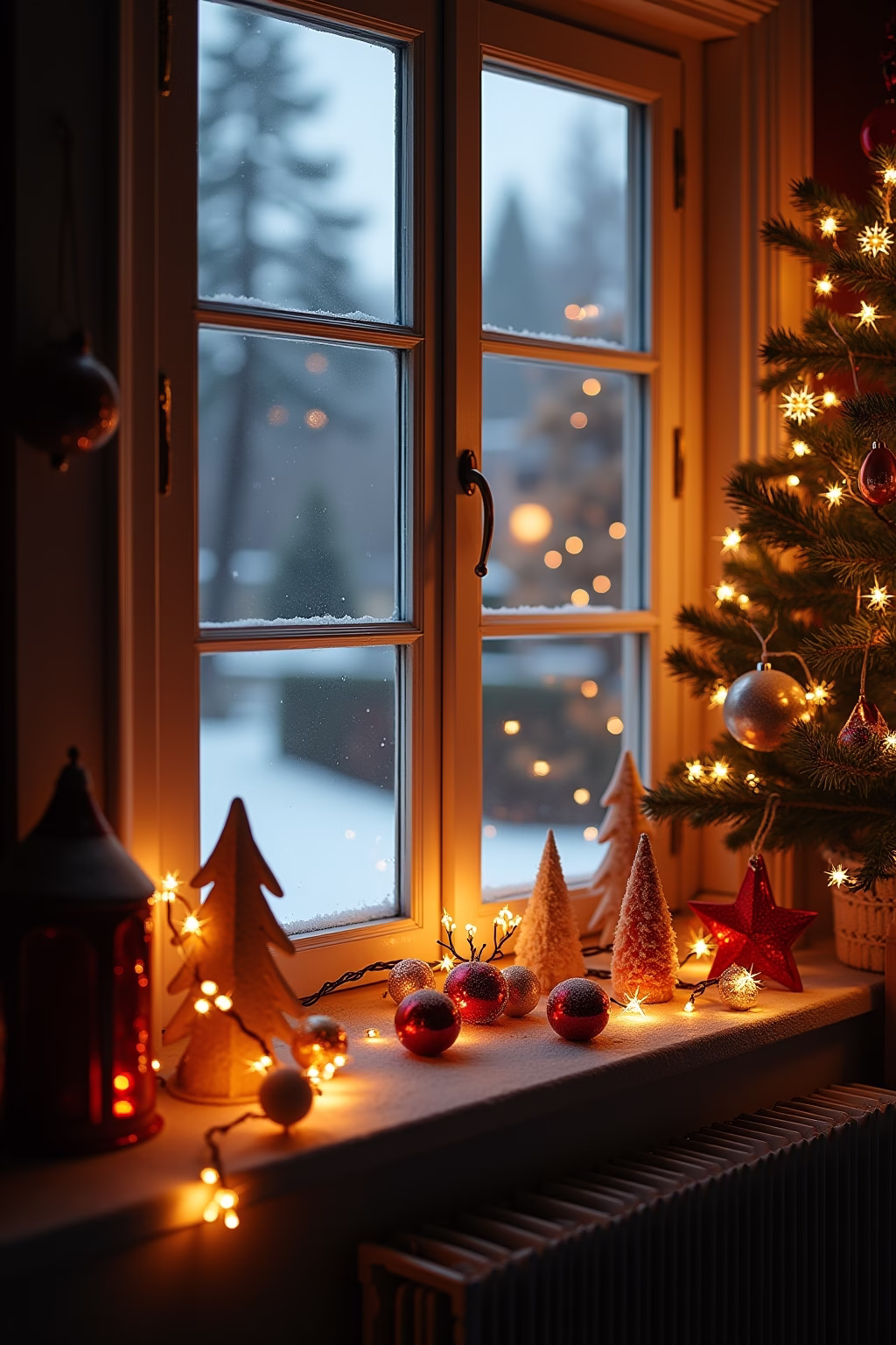 weihnachtsdeko fensterbank innen outline 1