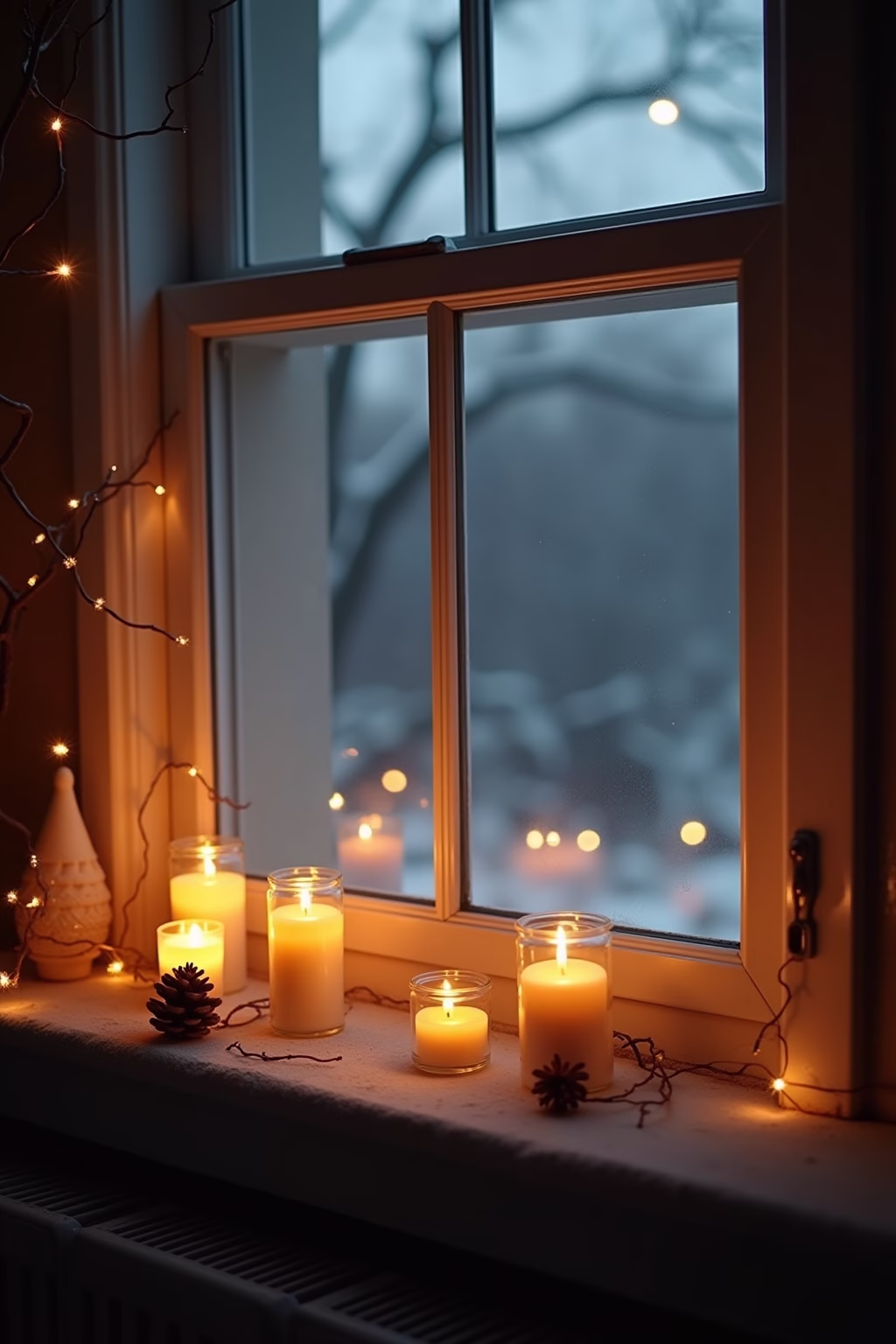 weihnachtsdeko fensterbank innen outline 5