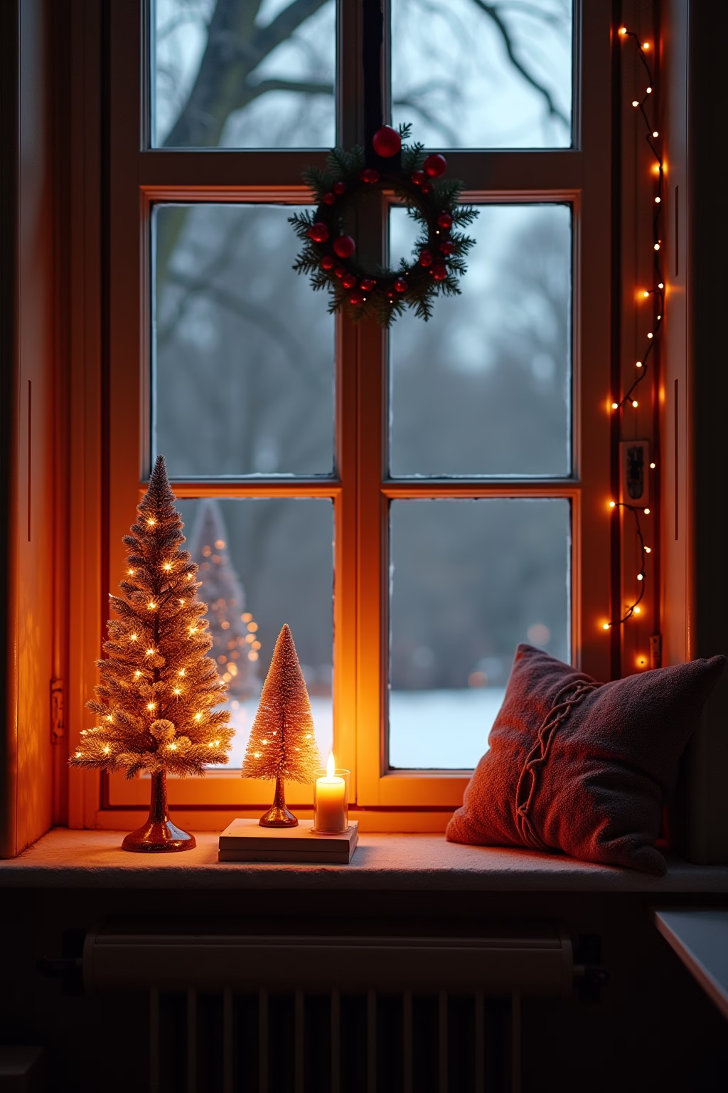 weihnachtsdeko fensterbank innen outline 8