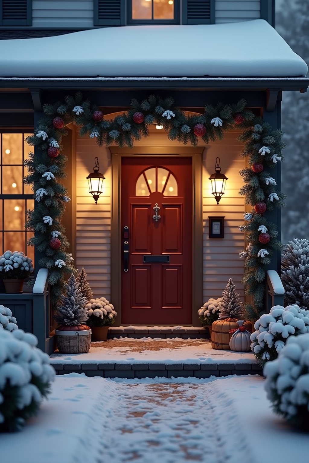 winter deko hauseingang outline 1