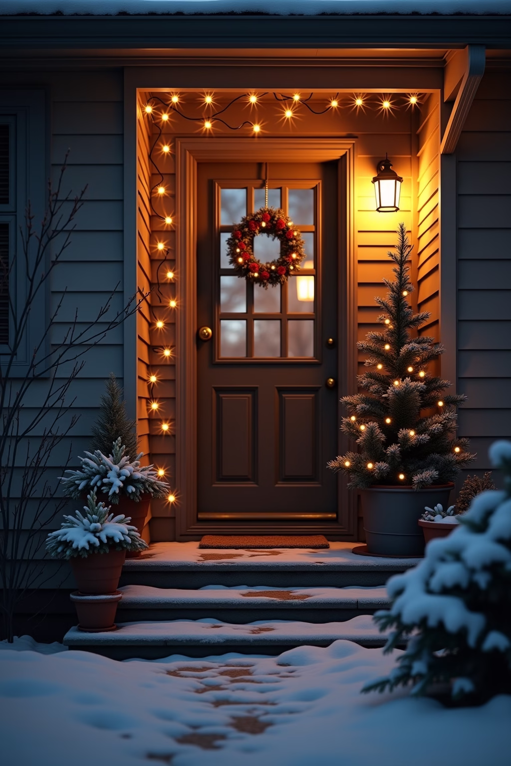 winter deko hauseingang outline 2