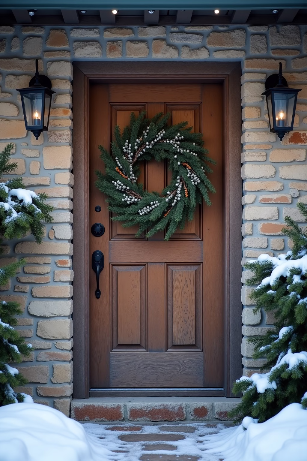 winter deko hauseingang outline 4