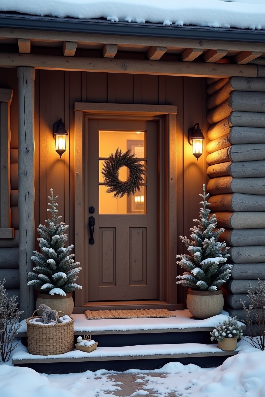 winter deko hauseingang outline 5