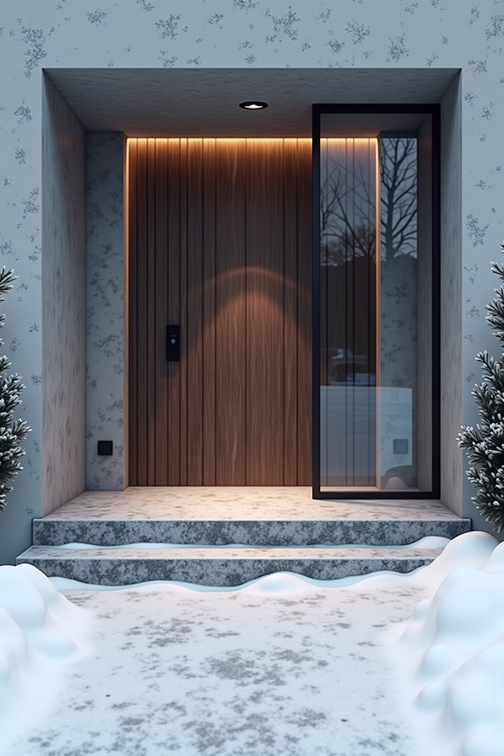 winter deko hauseingang outline 6