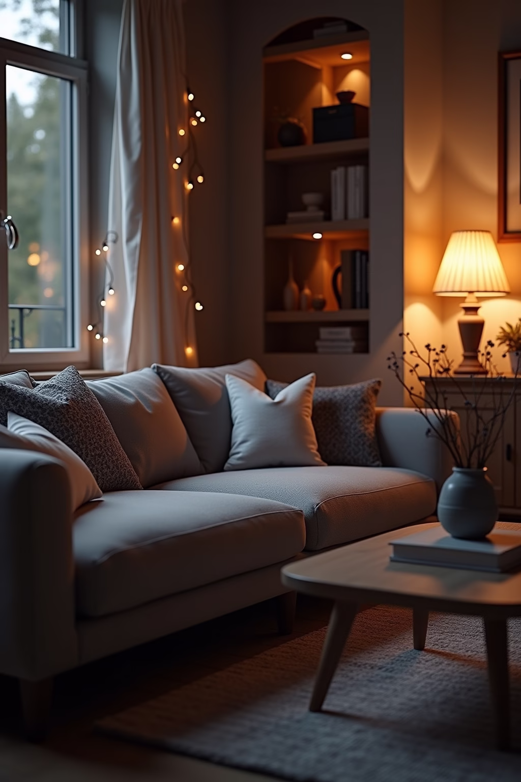 wohnzimmer mit grauer couch einrichten outline 5